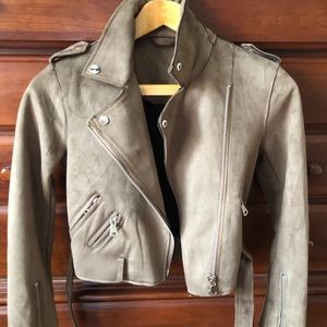 Taupe-brown moto jacket